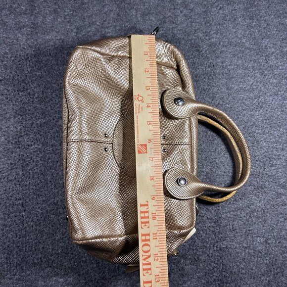 Longchamp Quadri Handbag Purse Leather Metallic Gold Charms Keychains - Picture 2 of 16